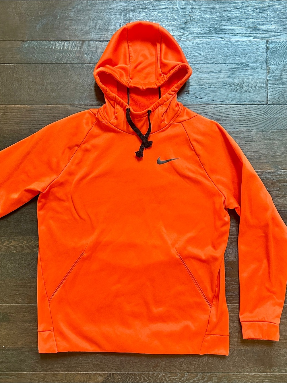 Nike Bright Orange Dri-FIT Hoodie with Black Trim